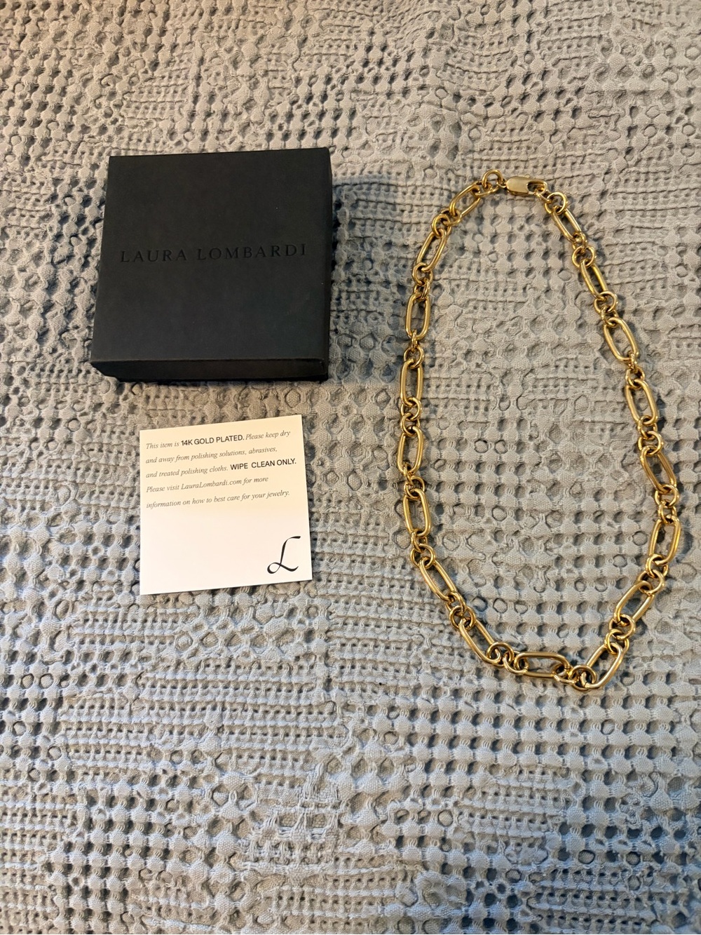Laura Lombardi 14K gold plated link necklace